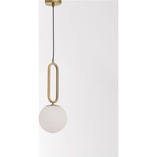Lampa wisząca kula szklana biało-złota | Decolab24