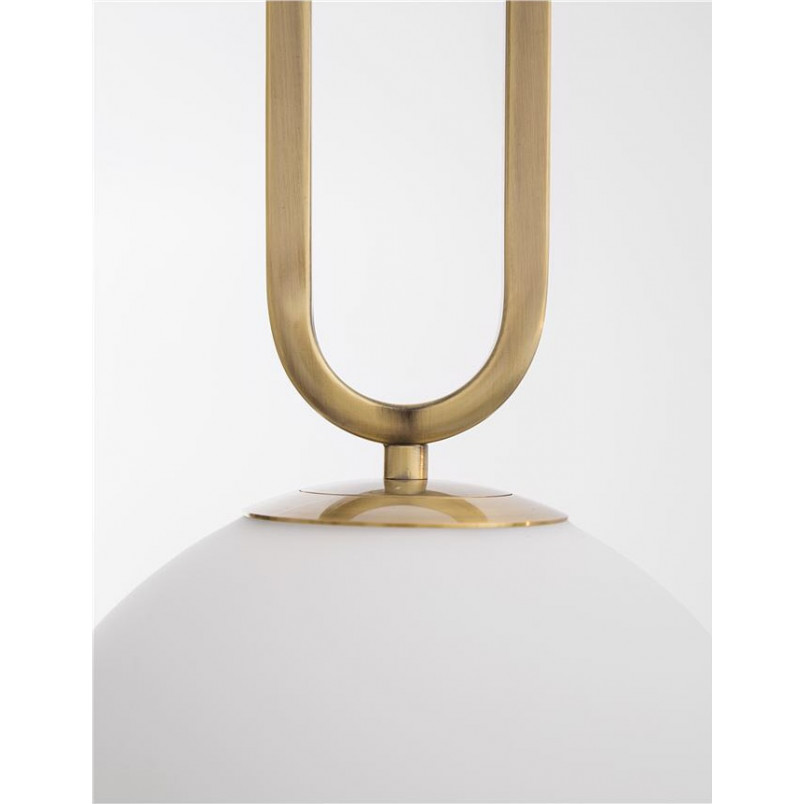 Lampa wisząca kula szklana biało-złota | Decolab24