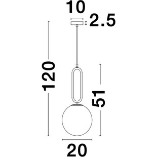 Lampa wisząca kula szklana biało-złota | Decolab24