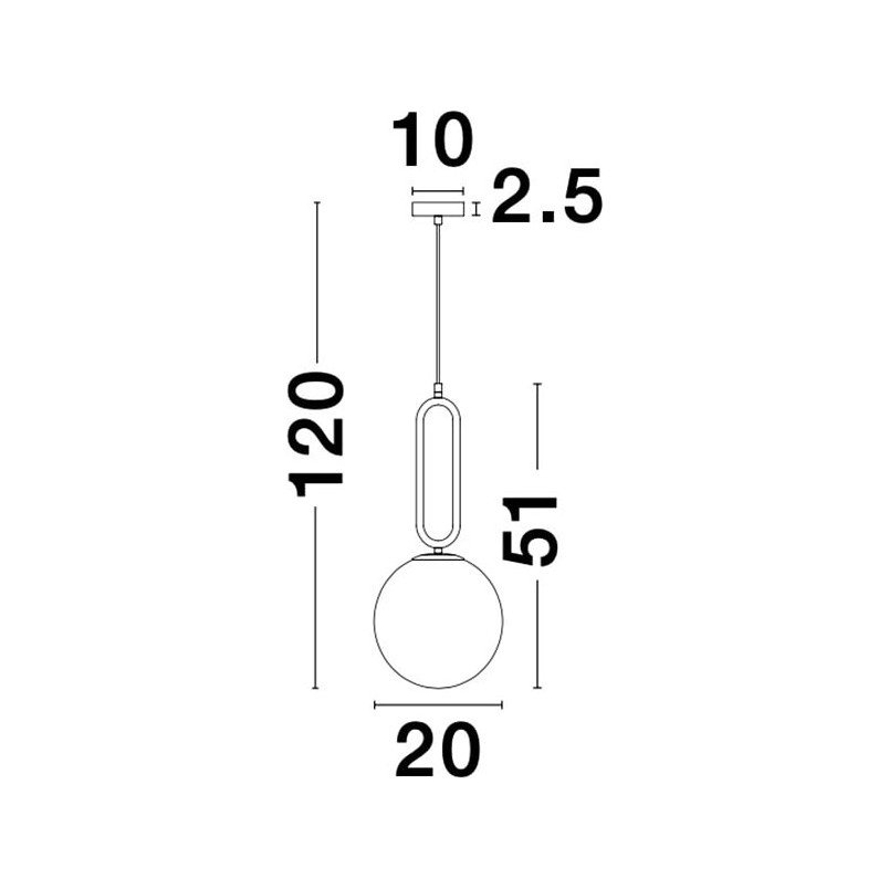 Lampa wisząca kula szklana biało-złota | Decolab24