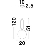 Lampa wisząca kula szklana biało-złota | Decolab24