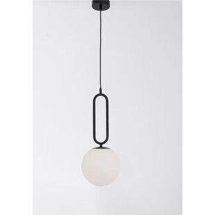 Lampa wisząca kula czarna z białym kloszem | Decolab24