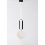 Lampa wisząca kula czarna z białym kloszem | Decolab24