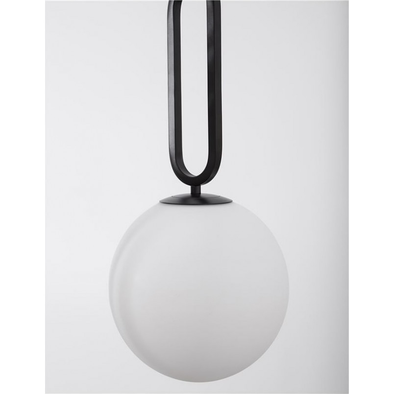 Lampa wisząca kula czarna z białym kloszem | Decolab24