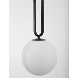 Lampa wisząca kula czarna z białym kloszem | Decolab24