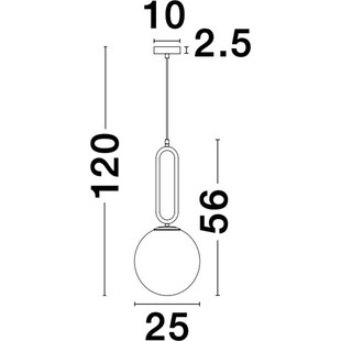 Lampa wisząca szklana kula Bullet 25cm | Decolab24