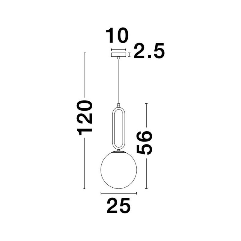 Lampa wisząca szklana kula Bullet 25cm | Decolab24