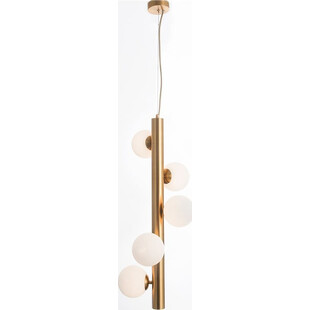 Lampa wisząca szklane kule glamour Klein V biało-mosiężna