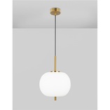 Lampa wisząca szklana glamour Tamo | Biało-mosiężna 30cm