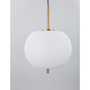 Lampa wisząca szklana glamour Tamo | Biało-mosiężna 30cm