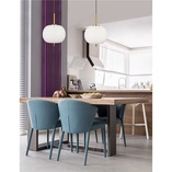 Lampa wisząca szklana glamour Tamo | Biało-mosiężna 30cm