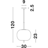 Lampa wisząca szklana glamour Tamo | Biało-mosiężna 30cm