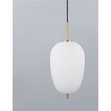 Lampa wisząca szklana glamour Tamo | Biało-mosiężna 27cm