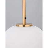 Lampa wisząca szklana glamour Tamo | Biało-mosiężna 27cm