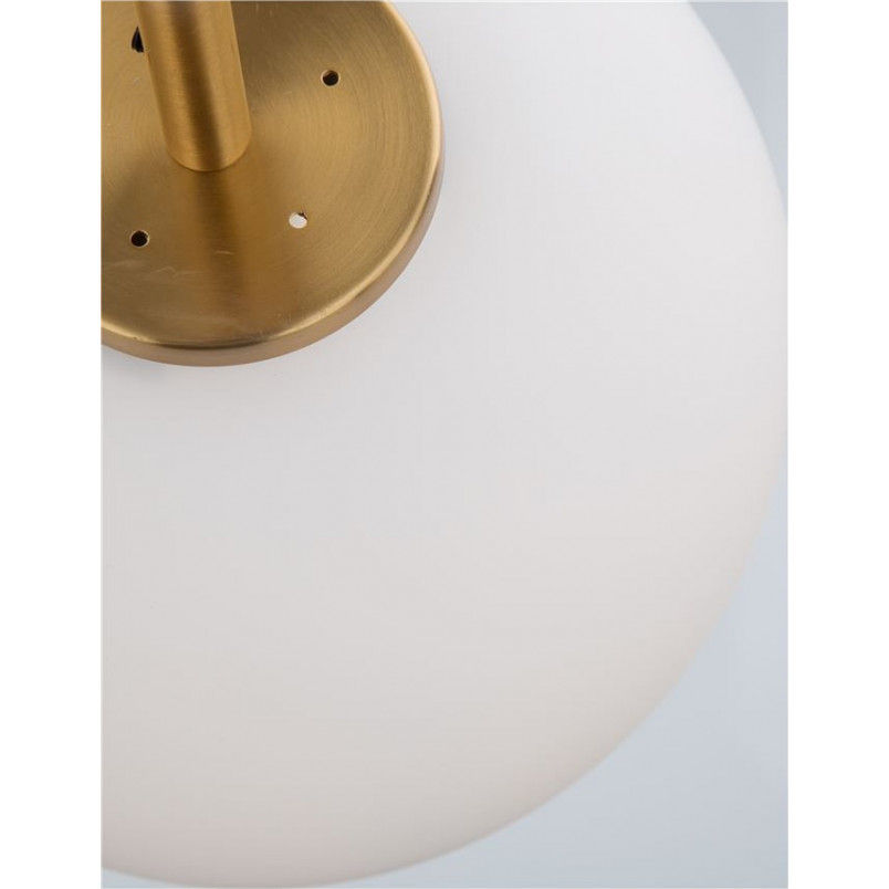 Lampa wisząca szklana glamour Tamo | Biało-mosiężna 27cm