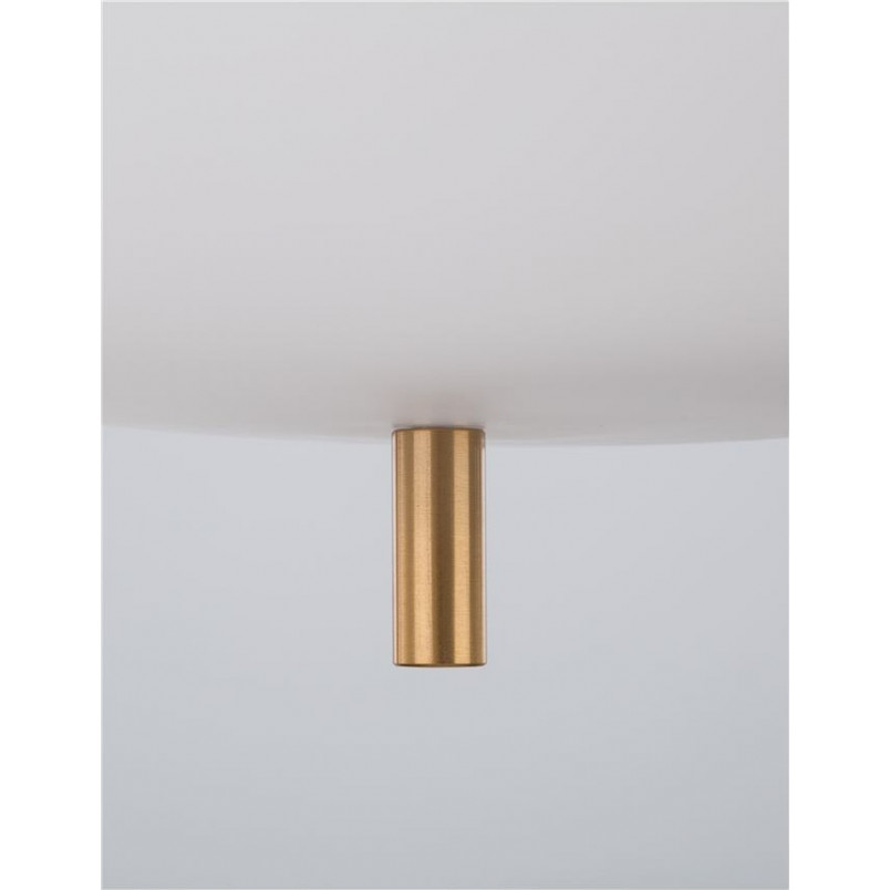 Lampa wisząca szklana Tamo - Biało-mosiężna | Decolab24
