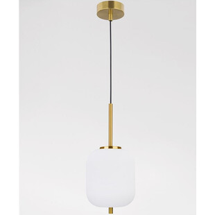 Lampa wisząca szklana glamour Tamo 16 biało-mosiężna