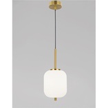 Lampa wisząca szklana Tamo | Biało-złota, glamour | Decolab24