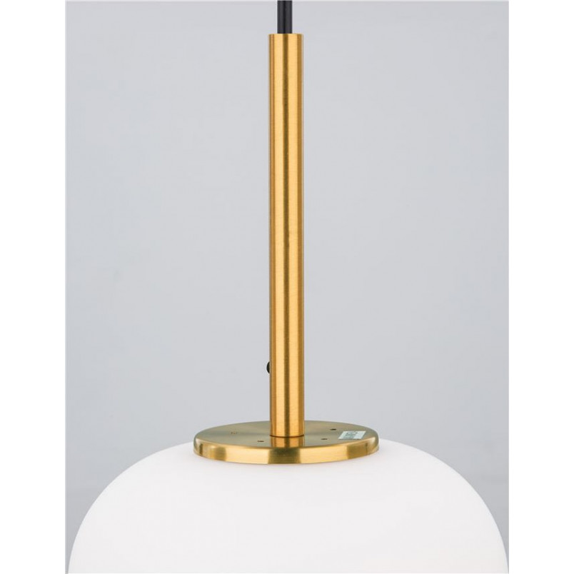 Lampa wisząca szklana Tamo | Biało-złota, glamour | Decolab24