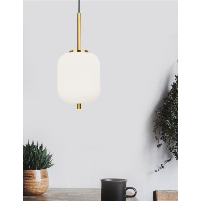 Lampa wisząca szklana Tamo | Biało-złota, glamour | Decolab24
