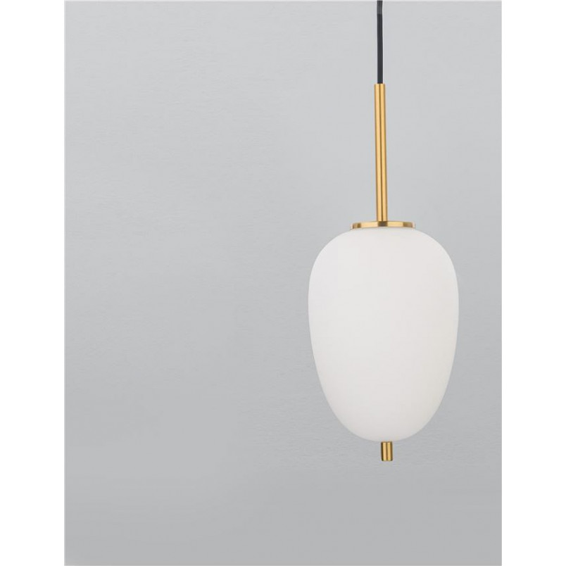 Lampa wisząca szklana biało-złota Tamo | Decolab24
