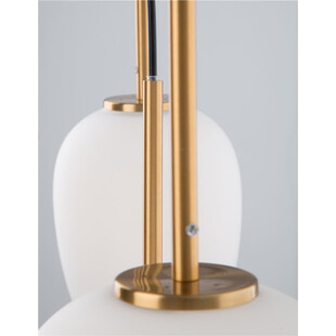 Lampa wisząca szklana potrójna glamour Tamo 53 biało-mosiężna