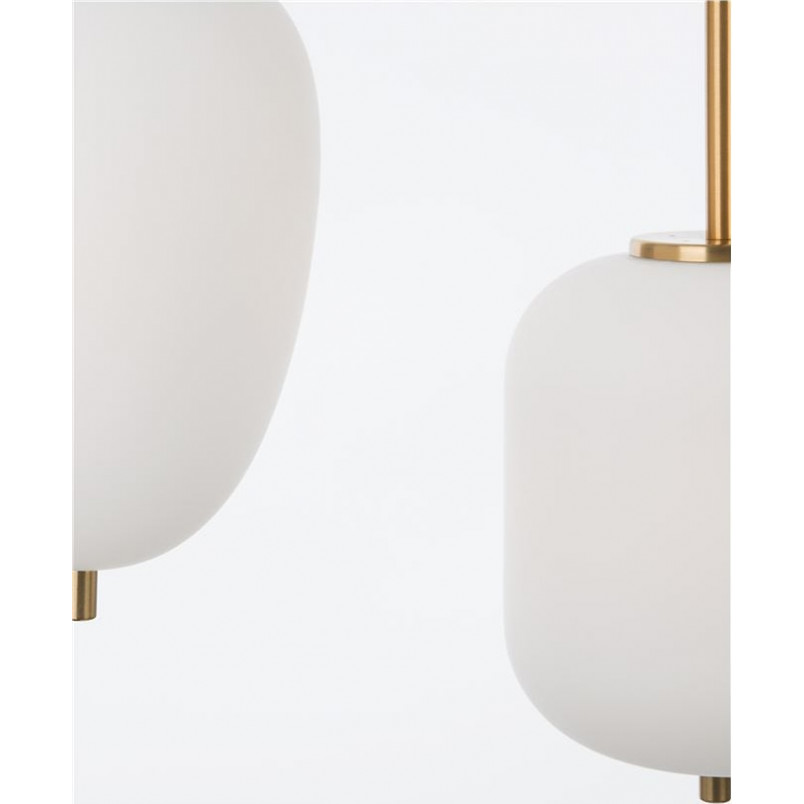 Lampa Wisząca Szklana Glamour Tamo | Biało-Złota | Decolab24