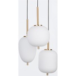 Lampa wisząca szklana Tamo | Biało-złota, 3 punktowa | Decolab24