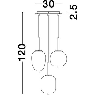 Lampa wisząca szklana Tamo | Biało-złota, 3 punktowa | Decolab24