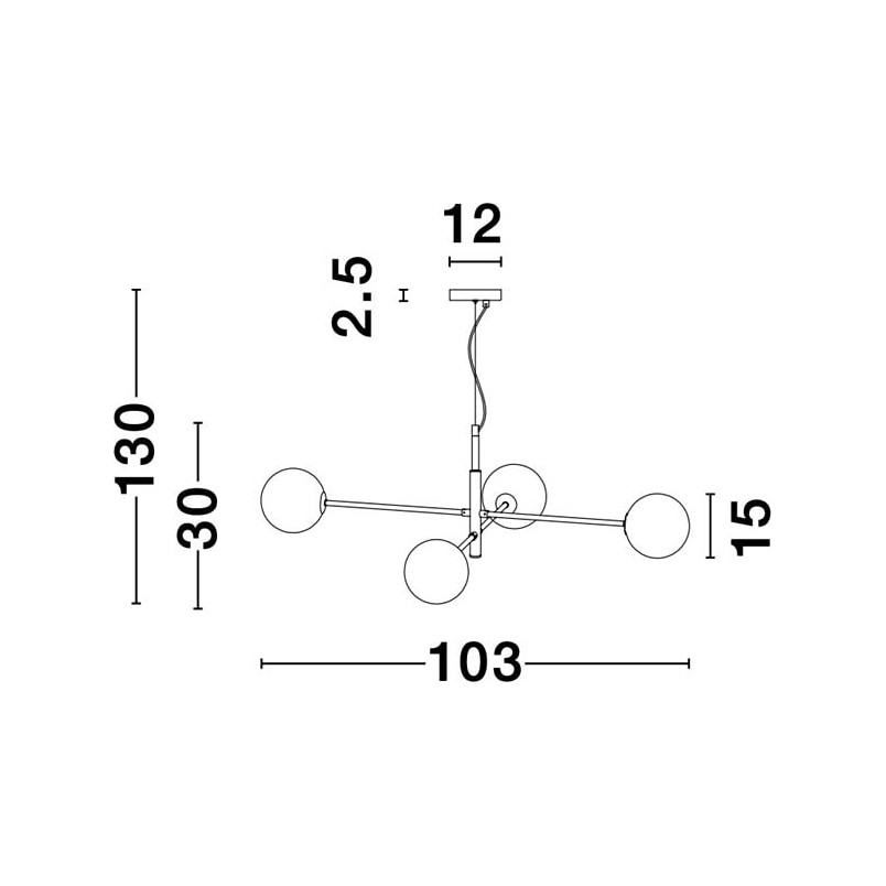 Lampa wisząca Glasbollar IV - szkło biało-złote | Decolab24