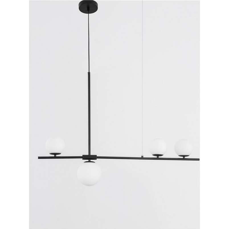Lampa wisząca Bola IV | Szkło biało-czarne 100cm | Decolab24