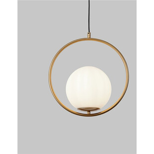 Lampa wisząca szklana kula biało-złota | Decolab24