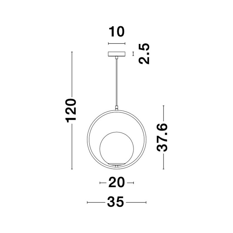 Lampa wisząca szklana kula biało-złota | Decolab24