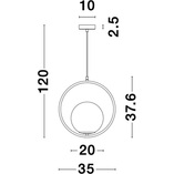 Lampa wisząca szklana kula biało-złota | Decolab24