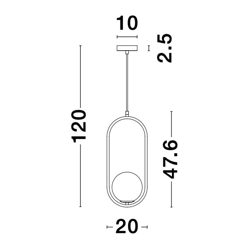 Lampa Wisząca Glamour | Szkło Biało-Złote 20cm - Decolab24