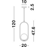 Lampa Wisząca Glamour | Szkło Biało-Złote 20cm - Decolab24