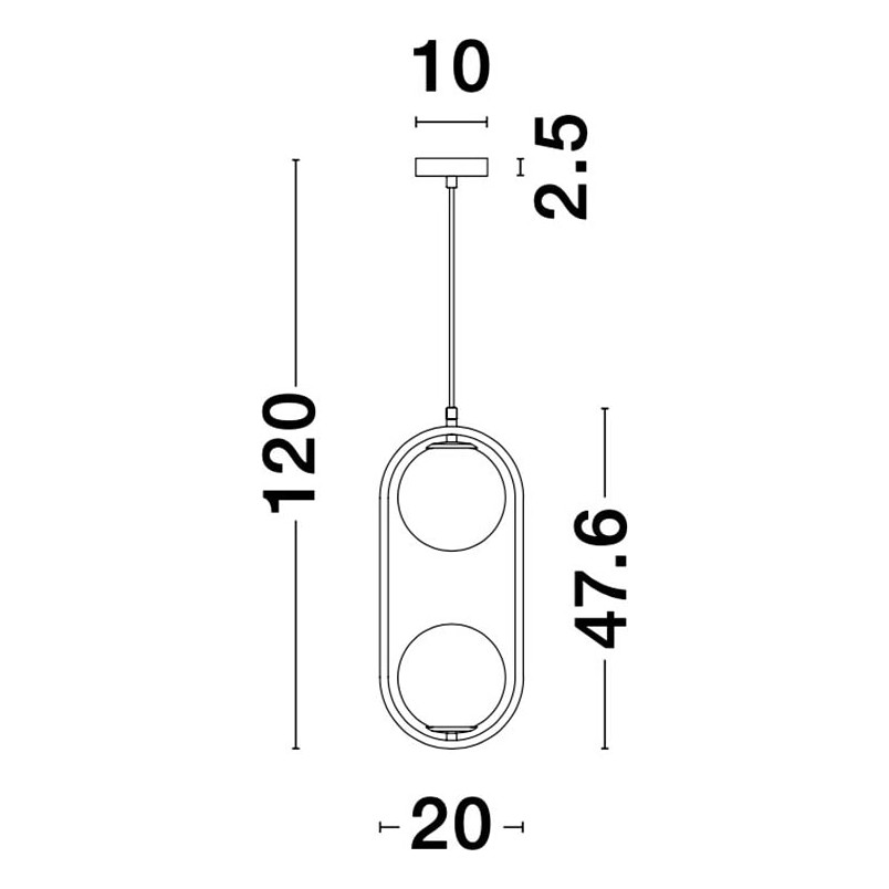 Lampa wisząca szklana kula biało-złota | Decolab24