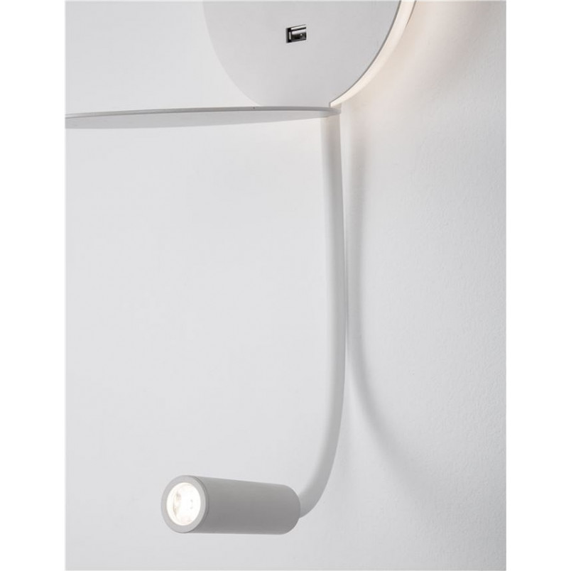 Kinkiet LED Sticky - Biały, z półką i włącznikiem | Decolab24