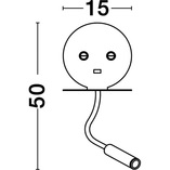 Kinkiet LED Sticky czarny z półką i włącznikiem | Decolab24