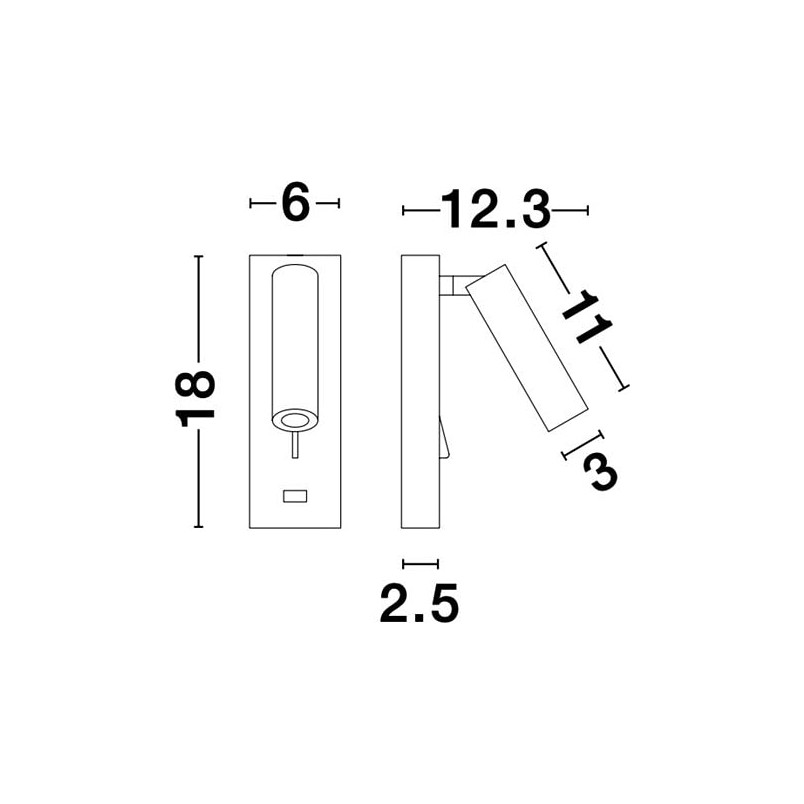 Kinkiet LED biały z USB - Space | Decolab24