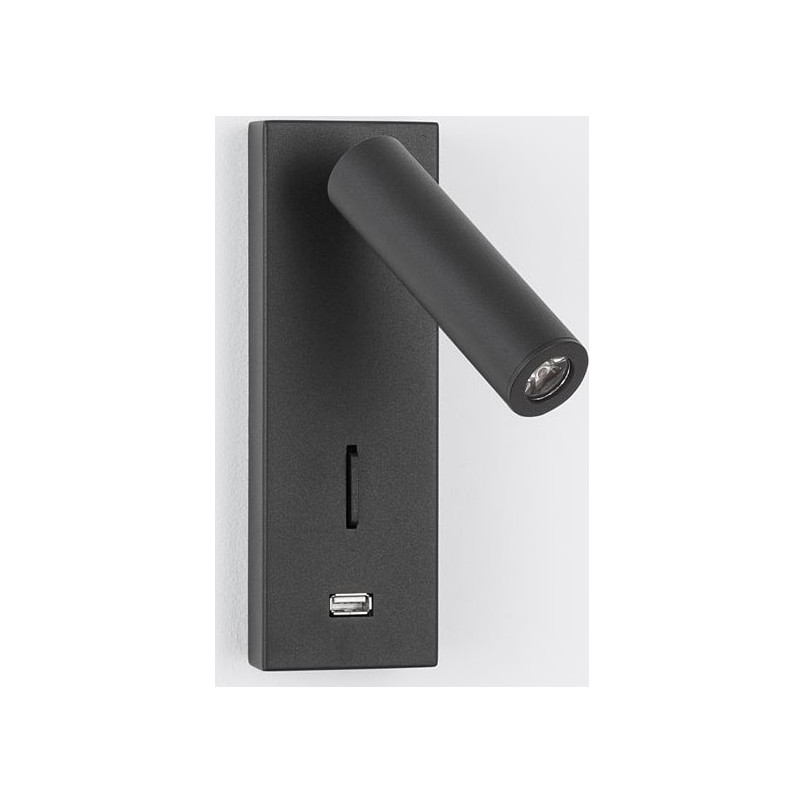 Kinkiet LED Space czarny z USB | Decolab24