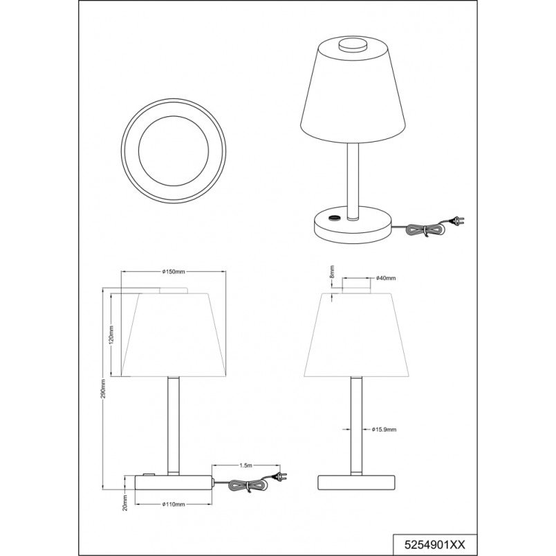 Lampa stołowa LED Emerald II - Nowoczesny design | Trio