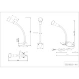 Lampa biurkowa Trio Flexo - Klips, Aluminium, Czarny