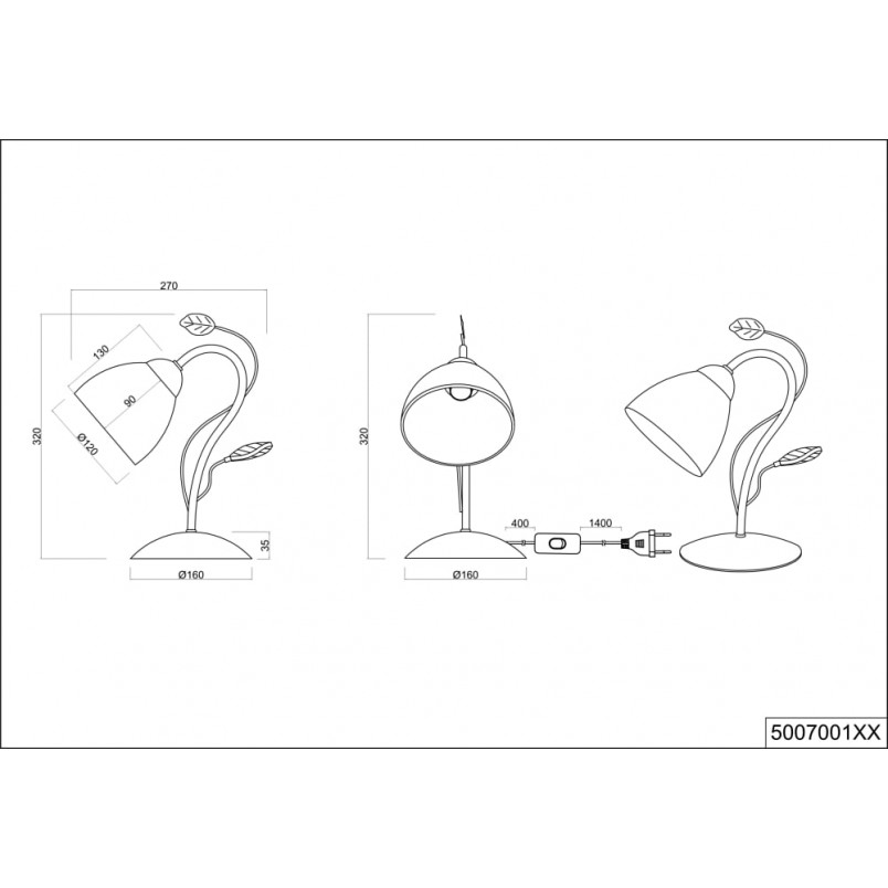 Lampa stołowa antyczna Traditio - Trio | Biały / Antyczny