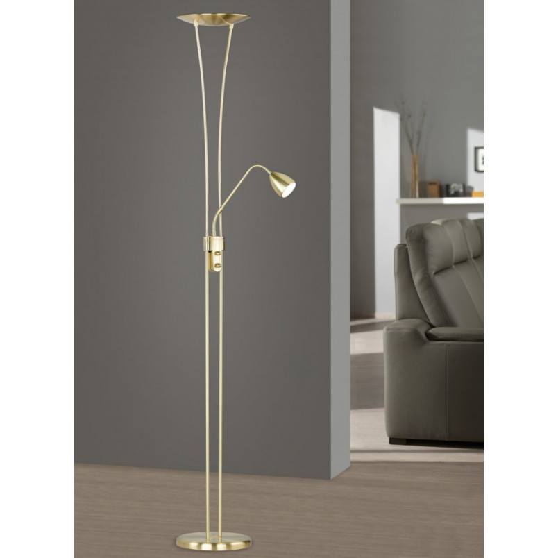Lampa podłogowa Arizona mosiądz Trio - Stylowe oświetlenie