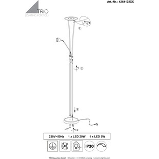 Lampa podłogowa Arizona mosiądz Trio - Stylowe oświetlenie