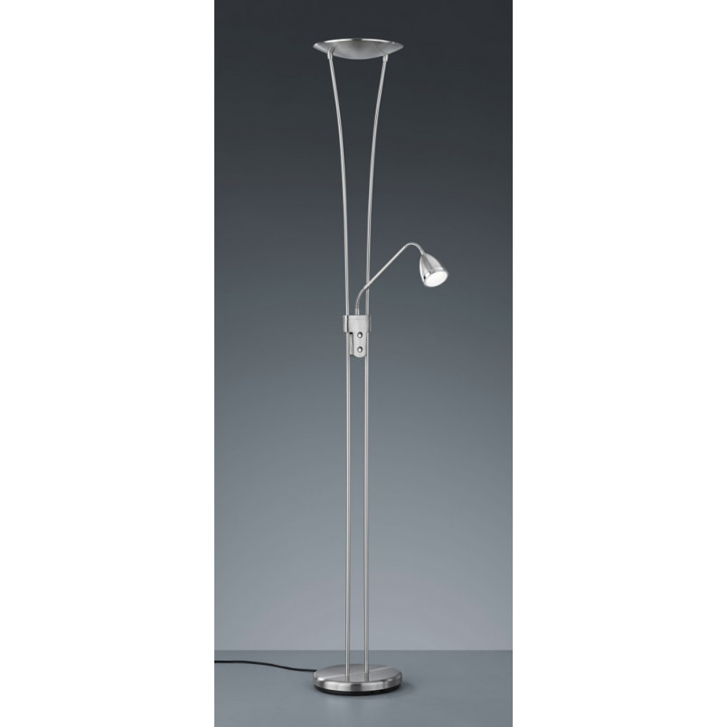 Lampa podłogowa Arizona Trio | Srebrna, ze ściemniaczem