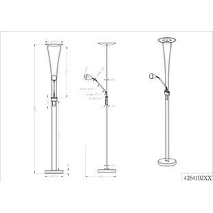 Lampa podłogowa Arizona Trio | Srebrna, ze ściemniaczem