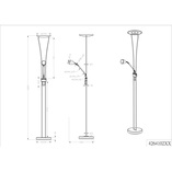 Lampa podłogowa Arizona Trio | Srebrna, ze ściemniaczem