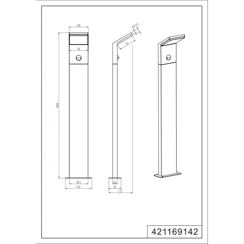 Słupek LED Pearl Trio 100cm - Oświetlenie Ogrodowe